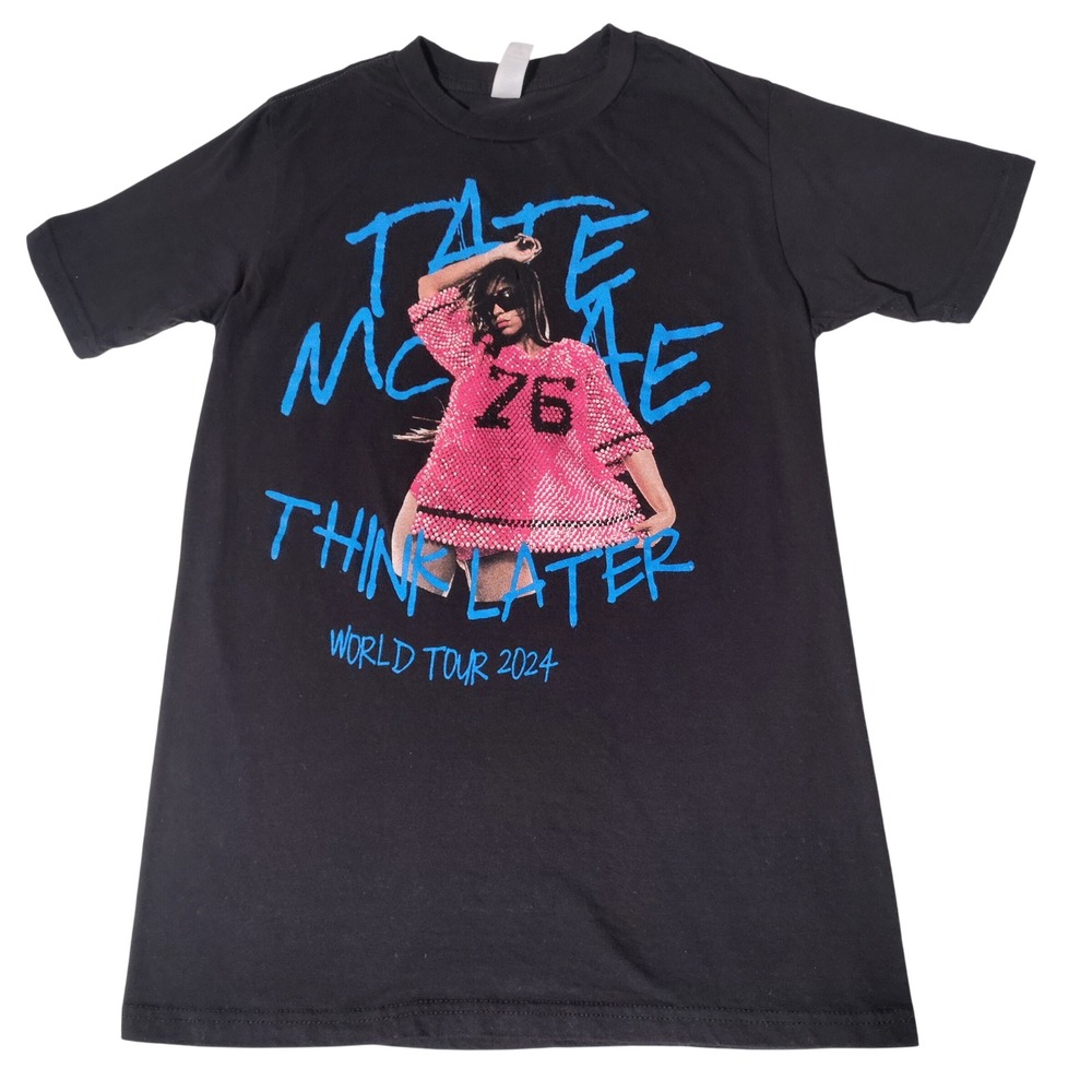 Tate McRae Think Later World Tour 2024 Black Graphic T-Shirt Small